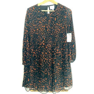 Nine West - Black & Orange lined sheer dress women's size Small